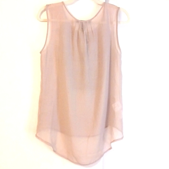 BCBGMaxAzria "Nettie" Ruffled Bib Sheer Sleeveless Blouse in Size M - Picture 3 of 6